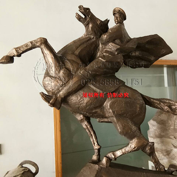 将军骑马锻铜雕塑制作中